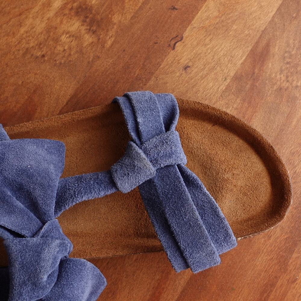 Sundance Sandals Womens SZ EU 41 US 10-10.5 Blue Tigerlily Suede Bow Boho Shoes - Picture 13 of 13